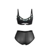 Subblime Green Lace Mesh Push-up Bra Set L/XL