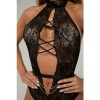 Afbeelding van Christine - Exclusieve body met open kruis Blace - Zwart