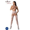 Passion S030 Stockings with Garter White One Size