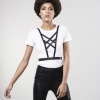 Bijoux Indiscrets Maze Crossed Harness with Neckline Black