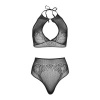 Leg Avenue Halter Crop Top and Thong Panty Set