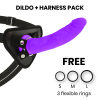 Delta Club Harness + Dildo Purple Silicone 20 CM