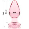 Model 3 Anal Plug Borosilicate Glass Pink 11 cm -o- 5 cm