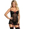Subblime Chemise Garter Belt Pink Bows L/XL