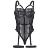 Subblime Teddy with Garter Strap Detail Black S/M
