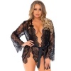 LEG AVENUE Teddy and Robe Set M Black