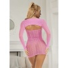 Subblime Pink Fishnet Dress with Long Sleeves, One Size