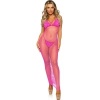 LEG AVENUE Long Net Dress Fuchsia One Size