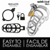 Addicted Toys Locked Silver Lock Metal Penis Cage Size M