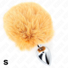Kink Stainless Steel Plug 7x3cm Beige Rabbit Tail 8cm