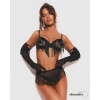 Afbeelding van Obsessive - Rossay 4-delige Open Set - Zwart