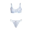 Subblime Flower Embroidered Bra & Panties Set Sky Blue L/XL