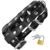 Darkness Leather Chastity Cage with Lock