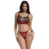 Subblime Red Faux Leather Mesh Zipper Bra Set L/XL
