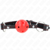 Kink Hollow Hard Ball Gag, Red, Model 2, 65x2.5cm