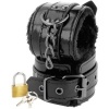 Darkness Black Leather Ankle Restraints Padlock