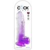 King Cock Clear Dildo Testicles 20.3 CM Purple