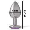 Intense - Aluminum Metal Anal Plug With Violet Crystal Size L