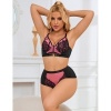 Subblime Pink Lace Mesh Push-up Bra Set L/XL