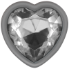 Aluminum Metal Anal Plug White Heart Size M