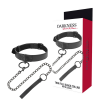 Darkness Black Collar with Chain Leash