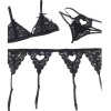 Subblime Three-Piece Set Bra, Garter Belt, Thong S/M