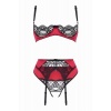 Afbeelding van Christine - 3-delig Open BH Kanten Slip Set Gush