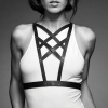 Bijoux Indiscrets Maze Crossed Harness with Neckline Black