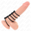 Kink 5 Silicone Penis Rings 3.8 Cm to 4.8 Cm Connected by Leather