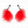 KINK Feather Nipple Clamp Red 7cm