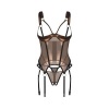 Afbeelding van Obsessive – Soranna Corset & Crotchless Thong – Brown