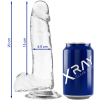 X Ray Clear Dildo With Balls 20 CM