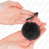 KINK Faux Fur Ball Nipple Clamp Black 6cm