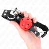 Kink Breathable Ball Gag, Double Rivet, Red, 42-58cm