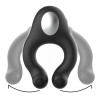 Black&Silver Vibrating Ring 3 Motors Rechargeable