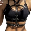 Subblime Leather Ring Chest Harness Black