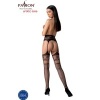 Passion S030 Stockings with Garter Black One Size