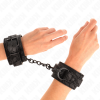 Kink Dark Lace Covered Wrist Cuffs, Adjustable