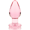 Model 3 Anal Plug Borosilicate Glass Pink 11 cm -o- 5 cm