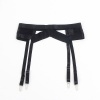Subblime Black Bondage Bra Garter Set L/XL