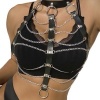 Subblime Leather Chest Harness Chain Details