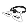 Afbeelding van Bedroom Fantasies - Ball Gag met Tepelklemmen - Zwart
