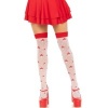 Leg Avenue Mushroom High Socks Red/White