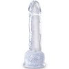 King Cock Clear Realistic Penis with Balls 15.2cm Transparent