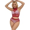 Subblime Fishnet Set with Pink Rhinestones, One Size