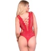 Chilirose CR 4383 Open Crotch Bodysuit, Red, S/L
