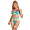 Subblime Green Eyelash Lace Bra Set L/XL