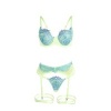 Subblime Green Eyelash Lace Bra Set S/M