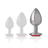 Intense - Aluminum Metal Anal Plug With Red Crystal Size L