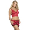Subblime 953904 Silk Lace Nightgown + Panties Red L/XL